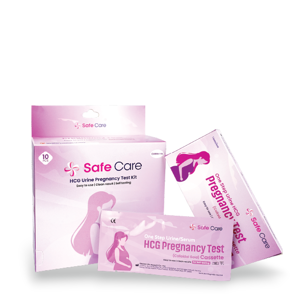 Safe Care HCG urine pregnancy test kit — 10 piece retail pack with cassette